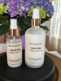 4 oz and 8 oz bottles of Room and Linen Spray--Jade & Mist scent - New Moon Apothecary