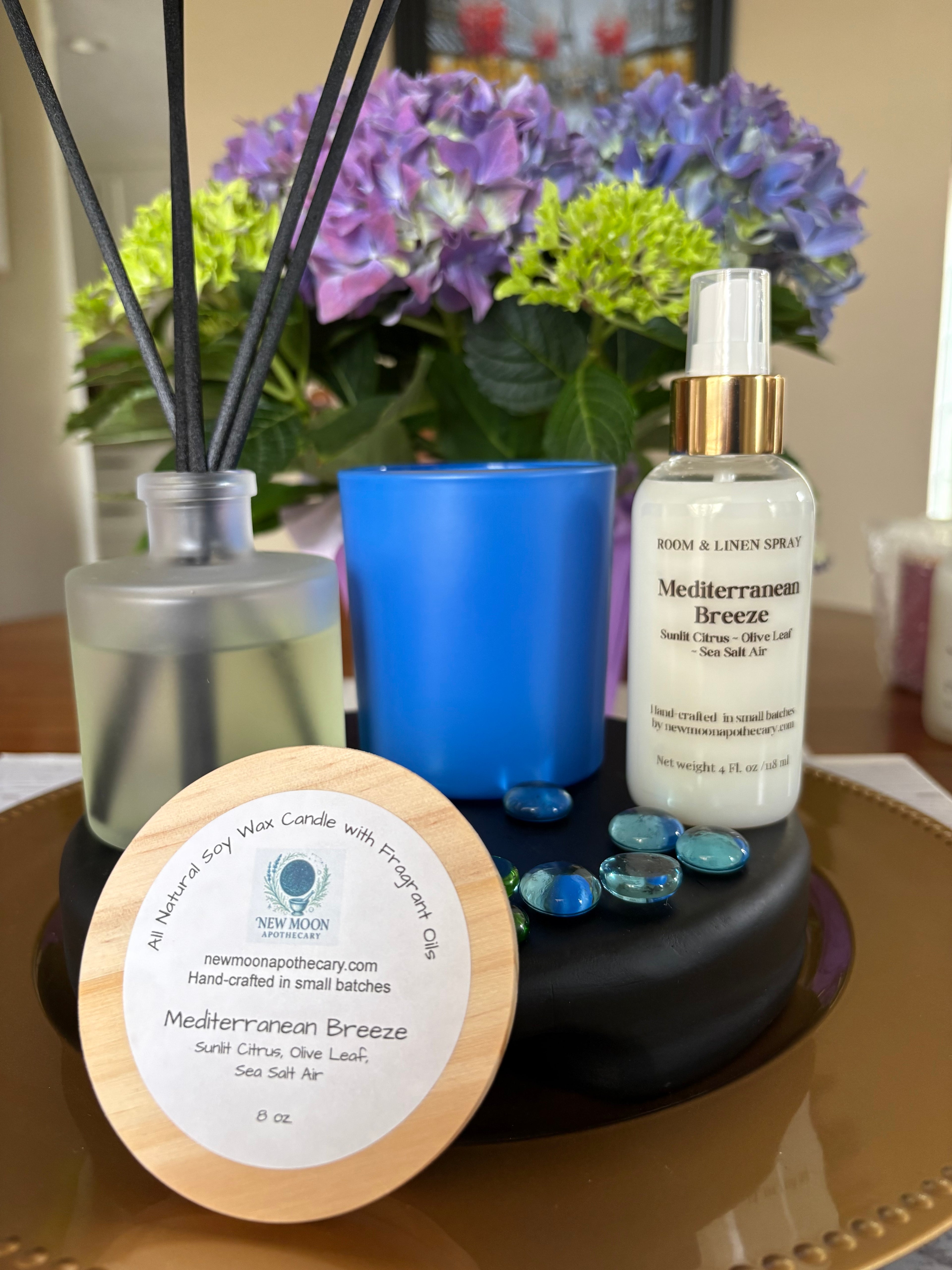 Sacred Space Soy Candle — Mediterranean Breeze scent | New Moon Apothecary