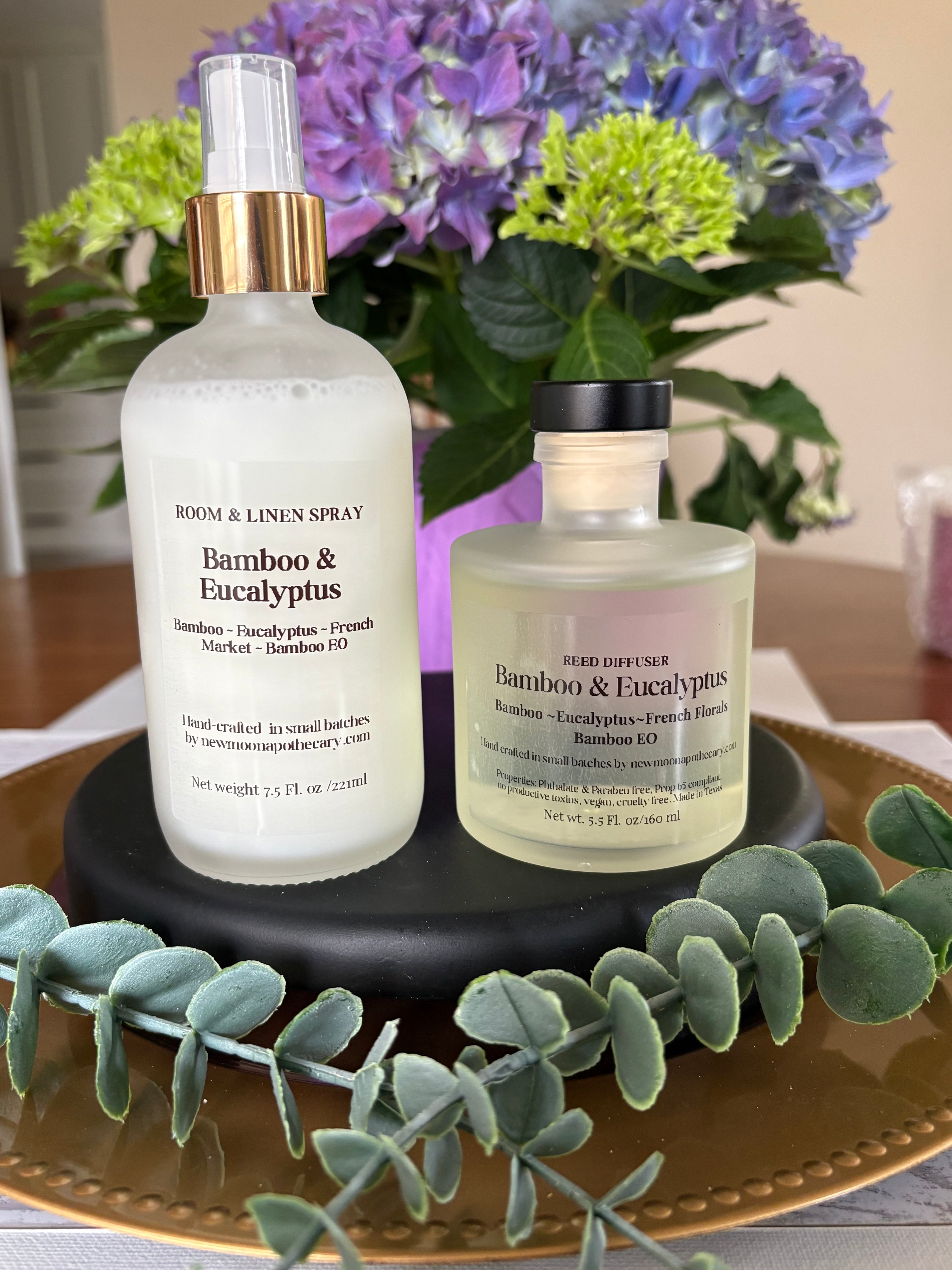 Sacred Space Reed Diffuser — Bamboo & Eucalyptus scent in frosted glass | New Moon Apothecary