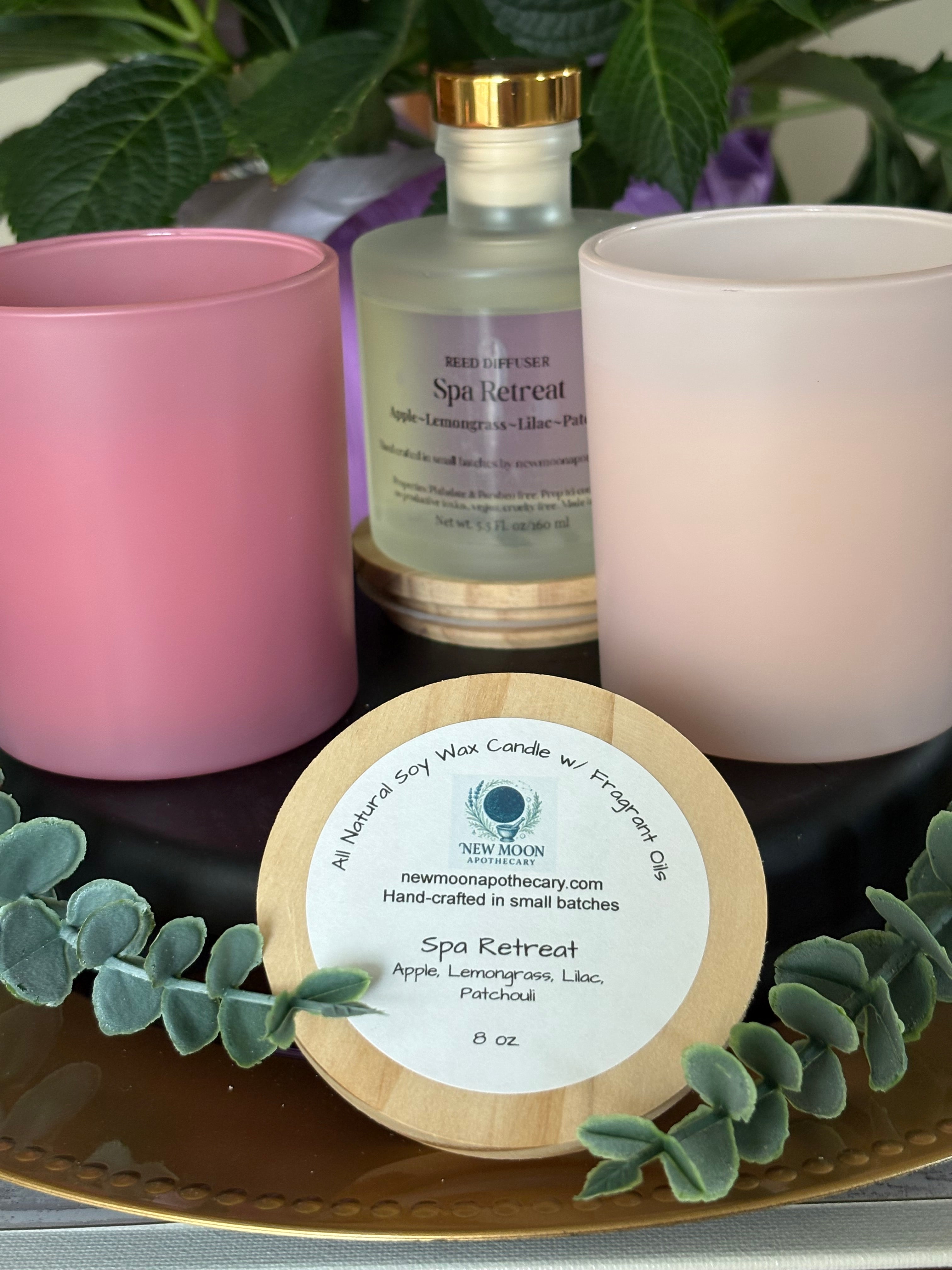 Sacred Space Soy Candle — Spa Retreat scent in glass vessel | New Moon Apothecary