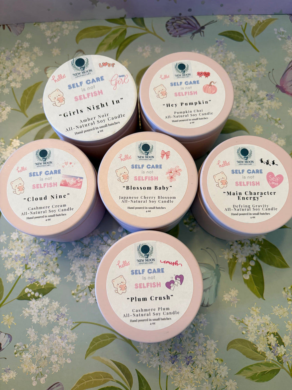 Self Care Is Not Selfish 4 oz Pink Tin Candles