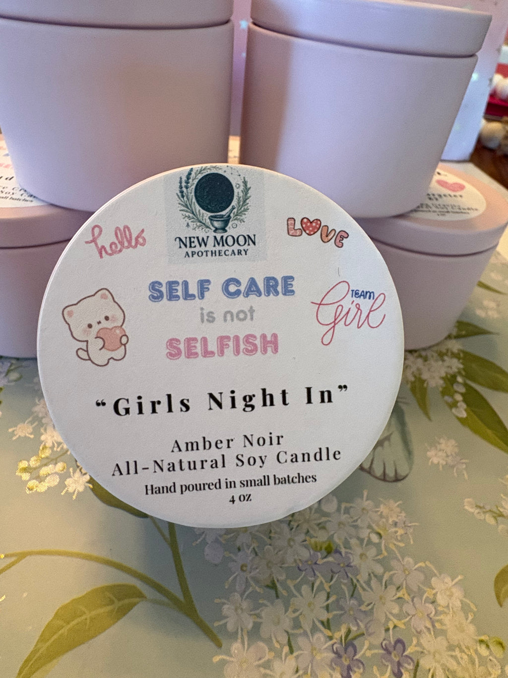 Self Care Is Not Selfish 4 oz Pink Tin Candles