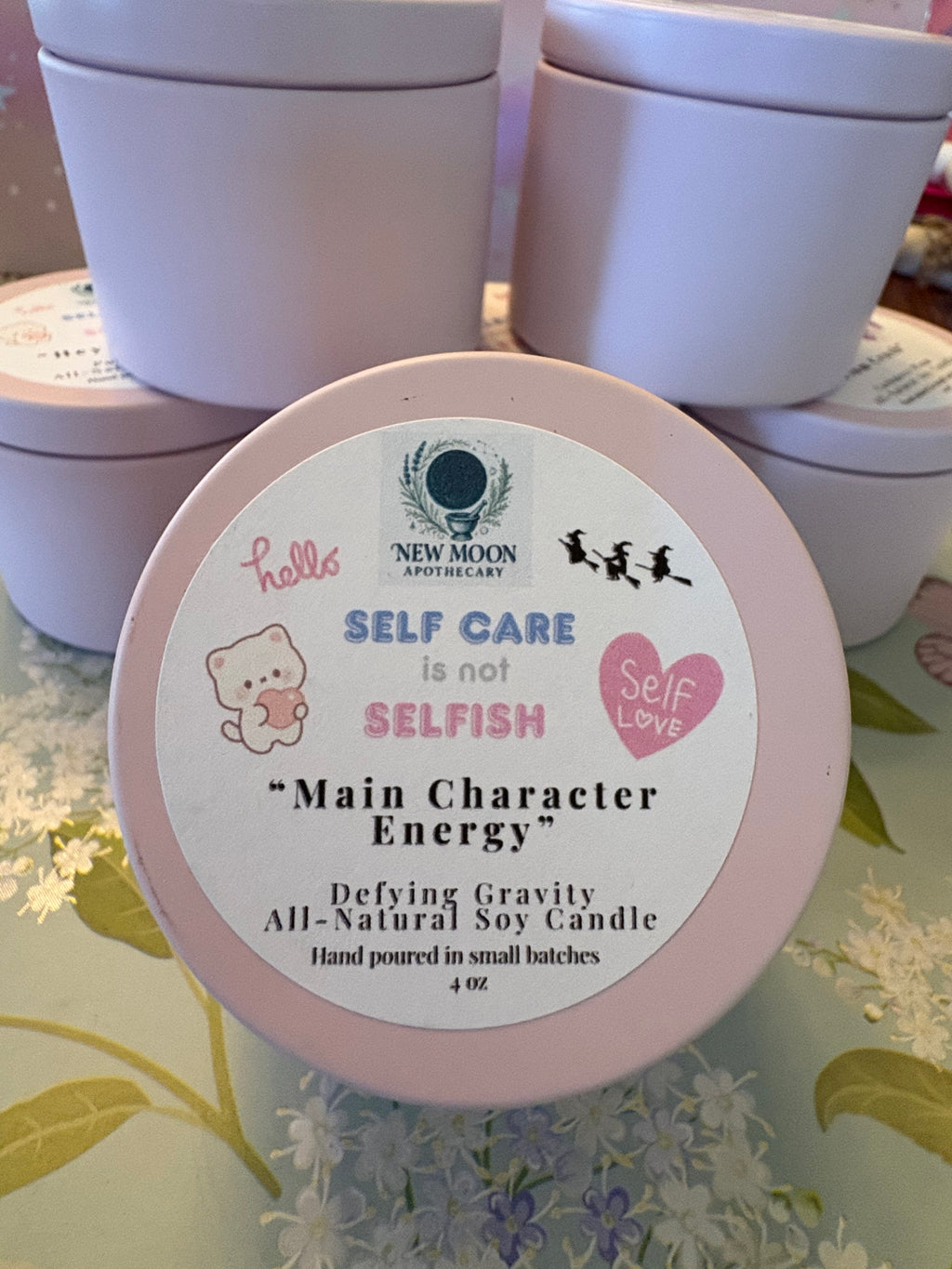 Self Care Is Not Selfish 4 oz Pink Tin Candles