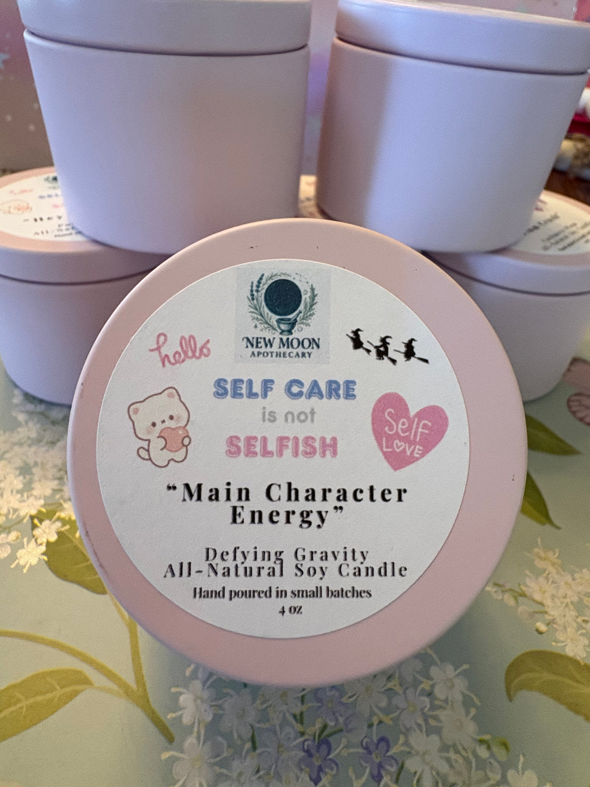 Self Care Is Not Selfish 4 oz Pink Tin Candles