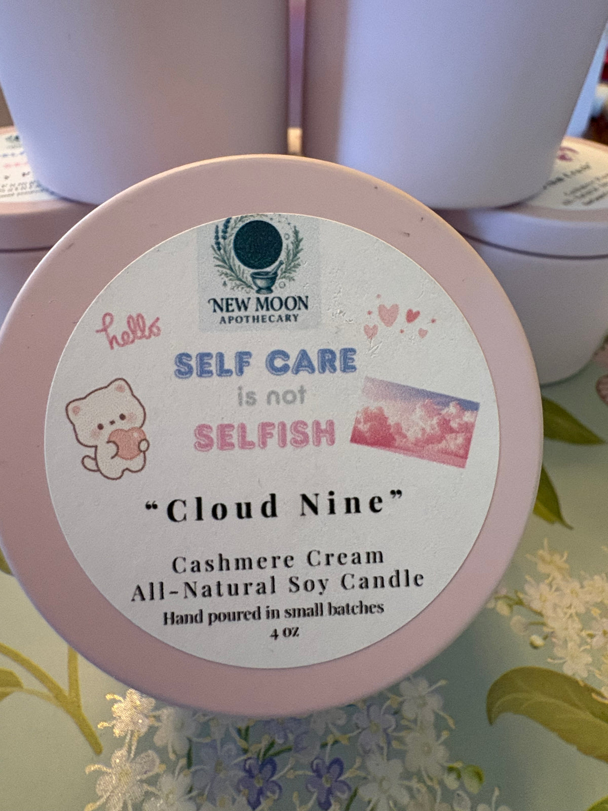 Self Care Is Not Selfish 4 oz Pink Tin Candles
