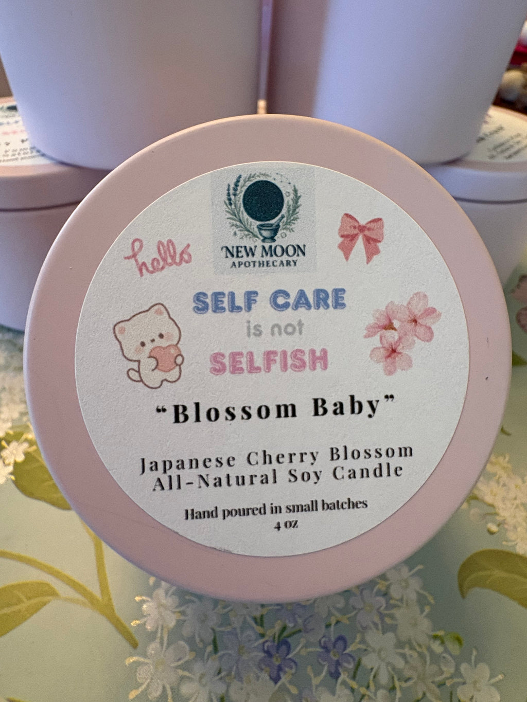 Self Care Is Not Selfish 4 oz Pink Tin Candles