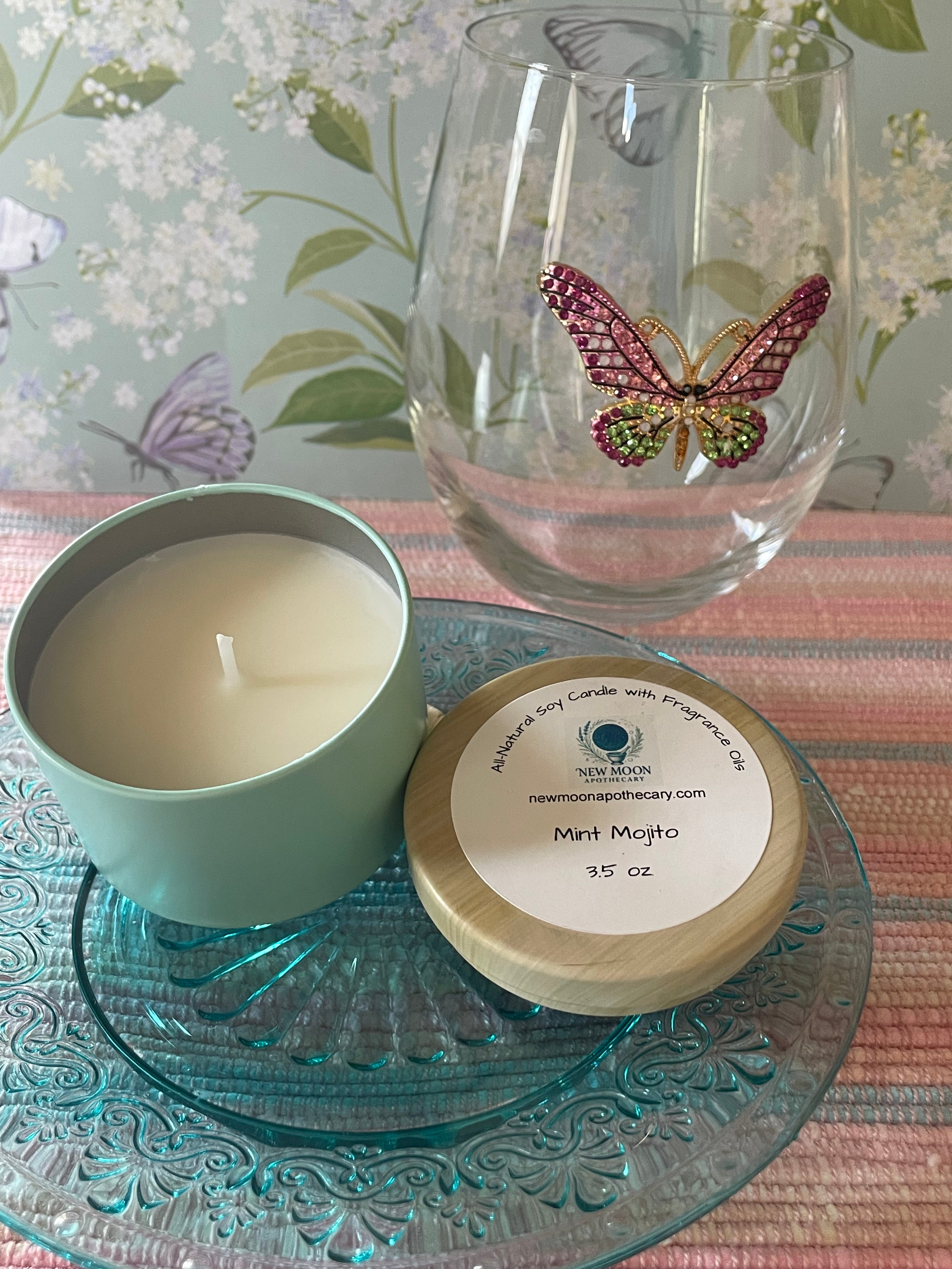 Mint Mojito botanical soy candle tin 3.5 oz – New Moon Apothecary