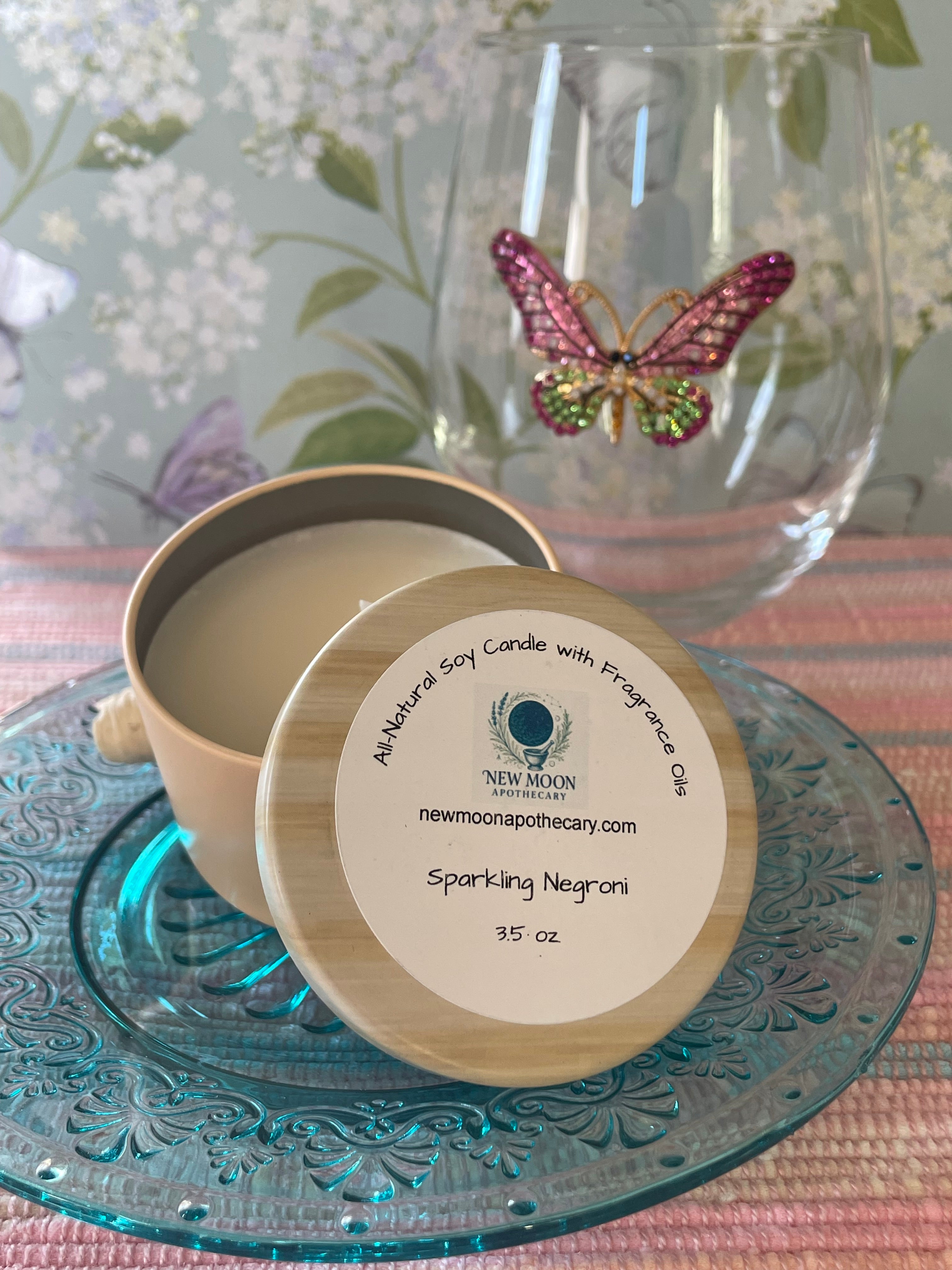 Sparkling Negroni botanical soy candle tin 3.5 oz – New Moon Apothecary
