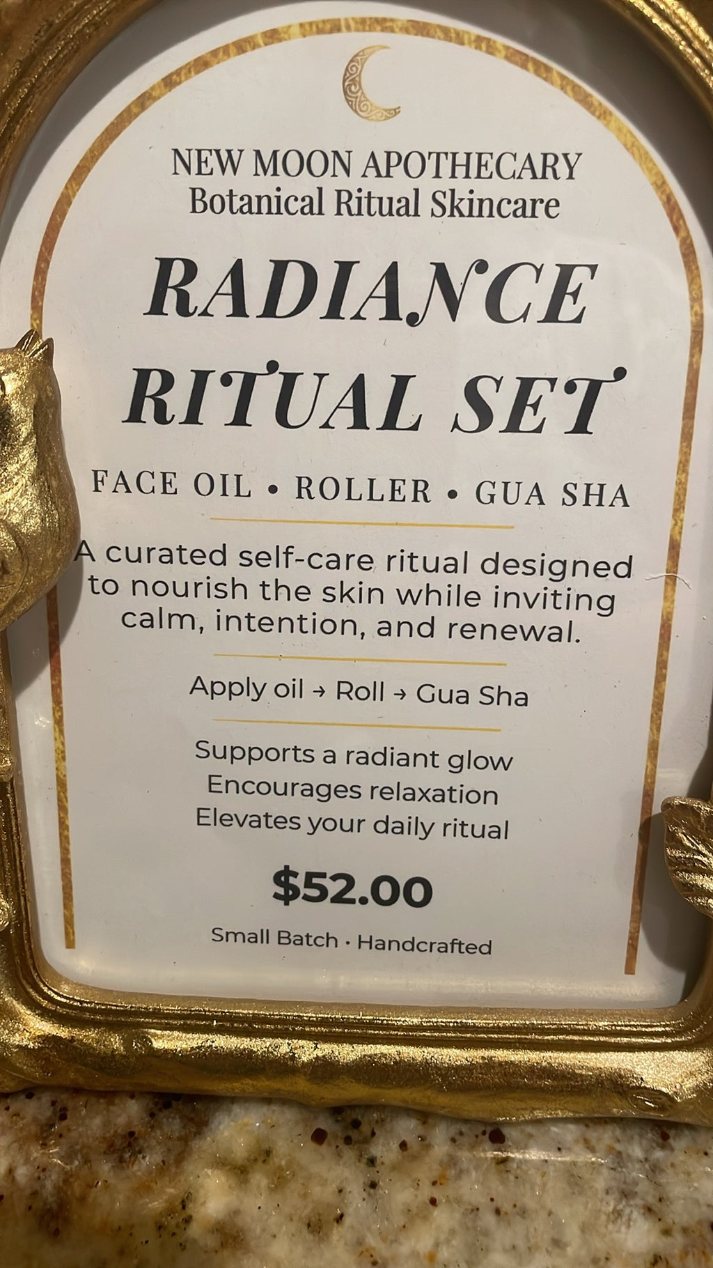 Radiance Ritual Set packaging with text and price on a white background